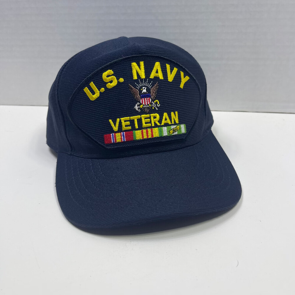 US Navy Veteran Hat Official Military Headwear Eagle Crest Snap Back Trucker Hat